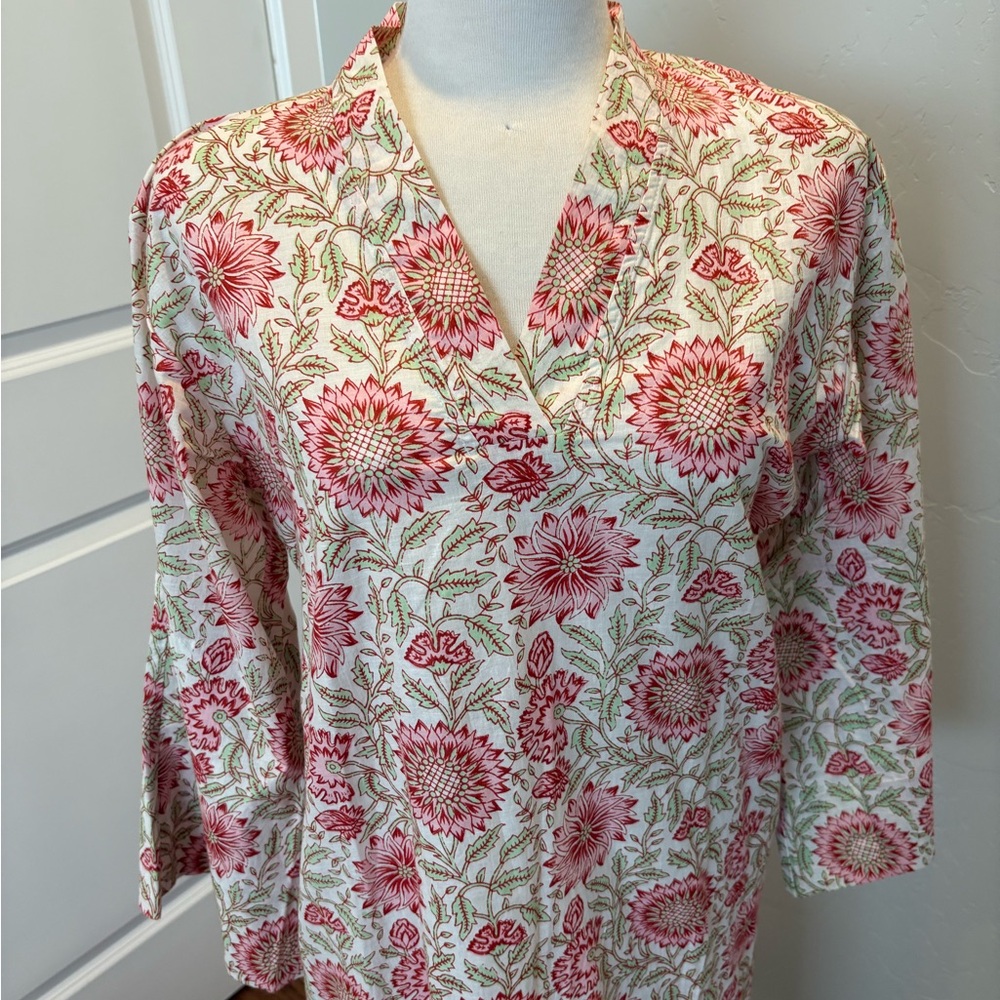 Boutique Block Print Women's Dress Size Small EUC Soft Beach Lightweight